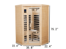 Two persons Hemlock Far infrared corner Indoor sauna room