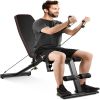 Adjustable Fitness Bench with Dumbbells and Resistance Bands;  Folding Incline Bench for Home Gym
