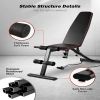 Adjustable Fitness Bench with Dumbbells and Resistance Bands;  Folding Incline Bench for Home Gym