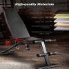 Adjustable Fitness Bench with Dumbbells and Resistance Bands;  Folding Incline Bench for Home Gym