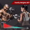 1set 44lbs Fitness Dumbbells Set, Adjustabl with Metal Connecting Rod Used As Barbell, Chromed Weights, Hardcover Gift Box