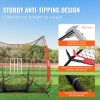 VEVOR 7x7 ft Baseball Softball Practice Net, Portable Baseball Training Net for Hitting Catching Pitching, Backstop Equipment with Bow Frame