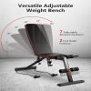 Adjustable Fitness Bench with Dumbbells and Resistance Bands;  Folding Incline Bench for Home Gym