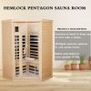 Two persons Hemlock Far infrared corner Indoor sauna room