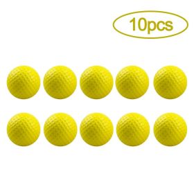 10Pcs Golf Balls PU Foam Elastic Indoor Outdoor Golf Practice Driving Range Children Putting Golf Supplies (Ships From: CN, Color: Yellow)